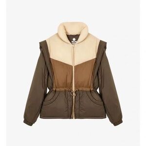 Isabel Marant Etoile Colorblock Khaki Puffer Jacket 36/4 US